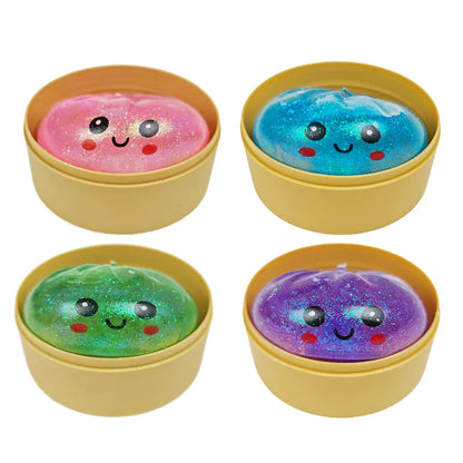 2026 Glitter Dumpling Squishy ULTRA RARE Glitter Hidden Edition Dumplings Sensory Steamer Soft TPR Dough Ball for Stress Relief