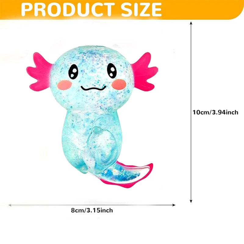 1/3/6/9PCS Squishy Stress Glitter Axolotl Sugar Ball For Children's Stress Relief Birthday Party Favor Gift Easter Basket Filler