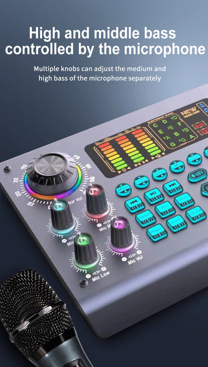 Zealsound Professional Podcast Live SoundCard Equipment Bundle with 48V XLR Microphone for PC Recording Singing Streaming Gaming