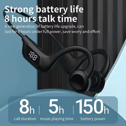 Bezprzewodowe słuchawki douszne, przewodnictwo kostne, sportowe, do pływania, kompatybilne z Bluetooth, bez użycia rąk, z mikrofonem do biegania, słuchawki douszne X7
