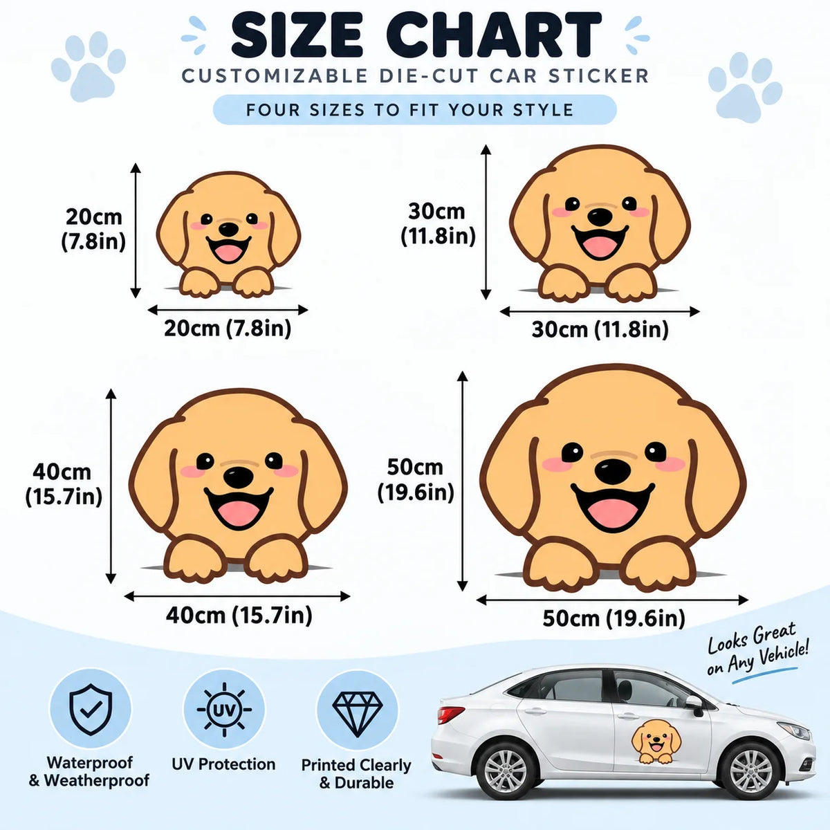 Custom Die Cut Car Exterior Sticker Personalized Shape Vinyl Decal Waterproof UV Resistant for Vehicle Bumper Window