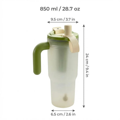 850ML Large Capacity Tumbler With Handle&Strainer Sport Portable Plastic Straw Water Cup Heat Resistant Leak-proof Water Bottle