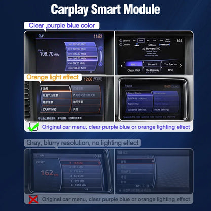 AUTOTOP Wireless CarPlay Android Auto Upgrade Adapter for Infiniti G35 G37 Coupe Sedan G M EX FX JX QX Series 2009-2014 Car AI Box, 7 8 inch HD Screen GPS Airplay BT, SWC Steering Wheel Control, Keep Original Factory System M
