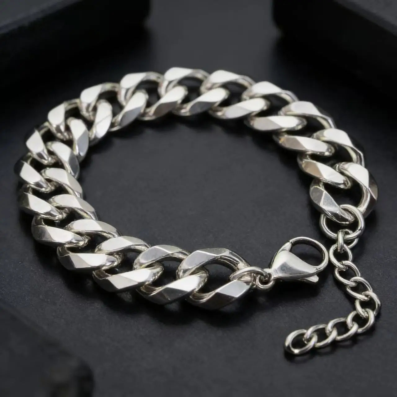 HNSP 3MM-15MM Thick Stainless Steel Cuban Chain Bracelet For Men Hand Jewelry Punk Street Style Accessory