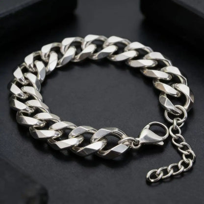 HNSP 3MM-15MM Thick Stainless Steel Cuban Chain Bracelet For Men Hand Jewelry Punk Street Style Accessory