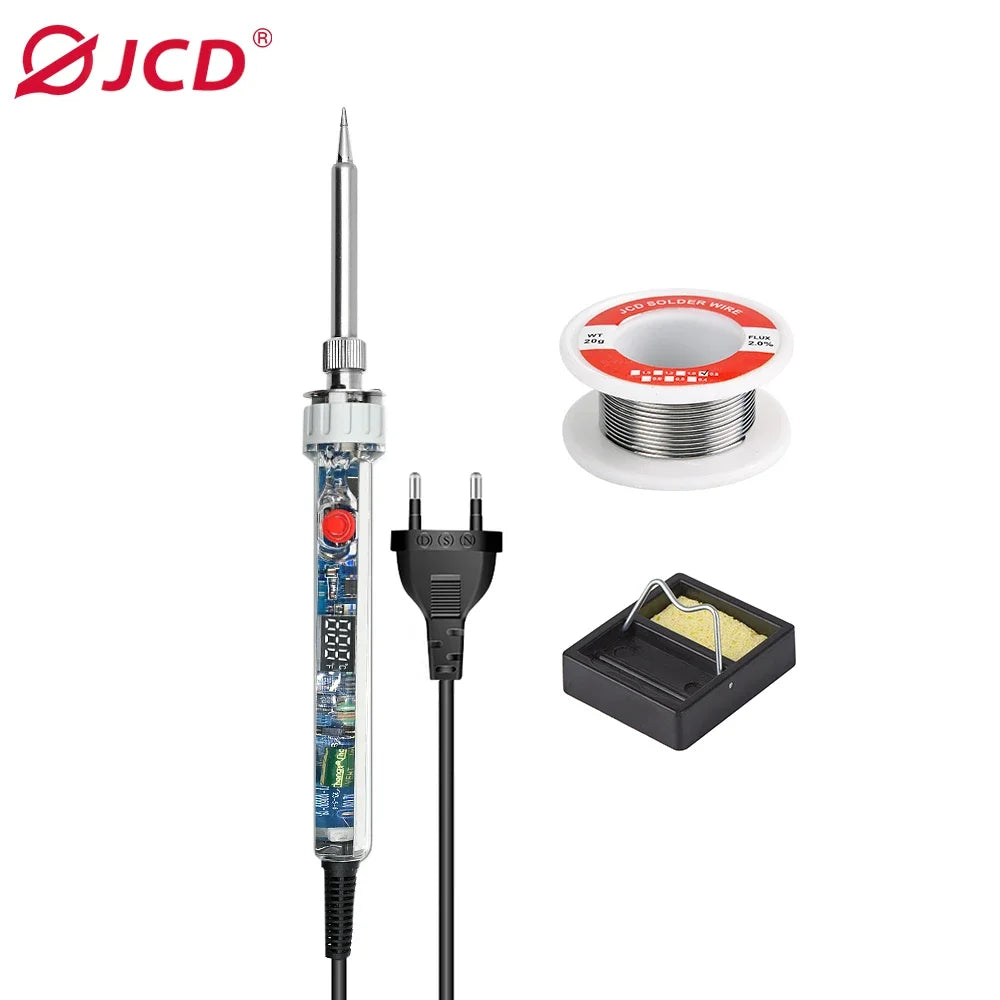 JCD 100W New Electric Soldering Iron P907 110V 220V Adjustable Temperature LCD Digital Display With Switch Welding Repair Tools