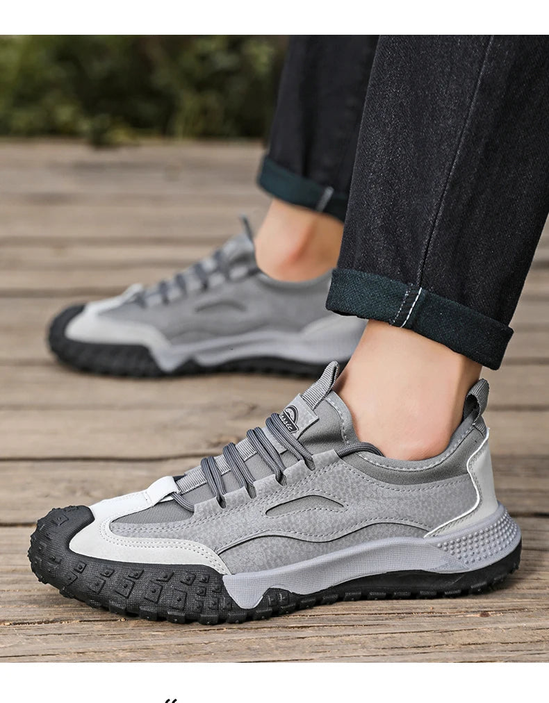 Men's Beige Breathable Sports Board Shoes Autumn 2026 Fashionable Versatile Thick Sole Canvas Lace-Up Casual Running Shoes