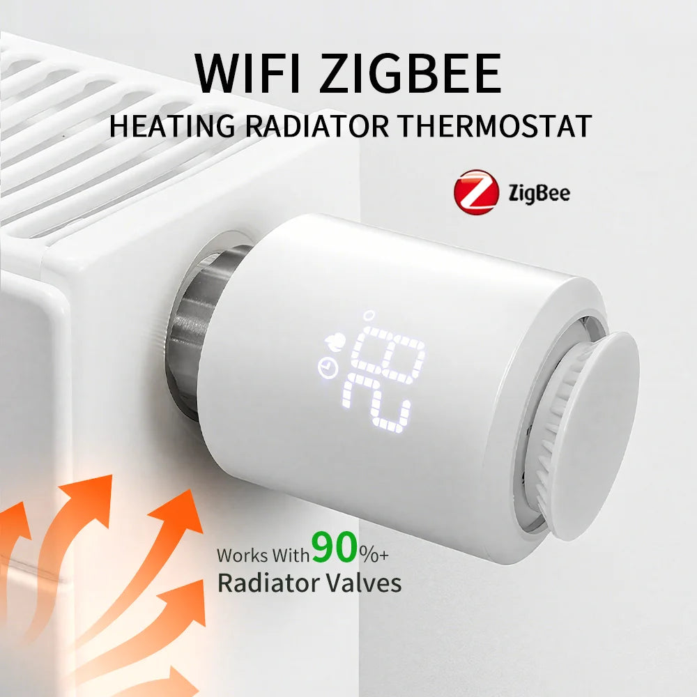 Tuya Zigbee Thermostatic Valve Radiator Zigbee Thermostat Smart Thermostatic Radiator Valve Head Temperature Controller Alexa