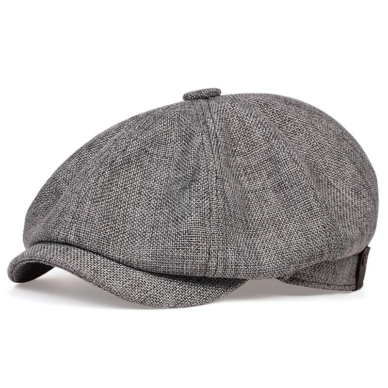 Nowa męska kaszkietówka na wiosnę lato, cienki, retro beret, dziki codzienny kapelusz, unisex ośmiokątna czapka, modne czapki hiphopowe, gorras