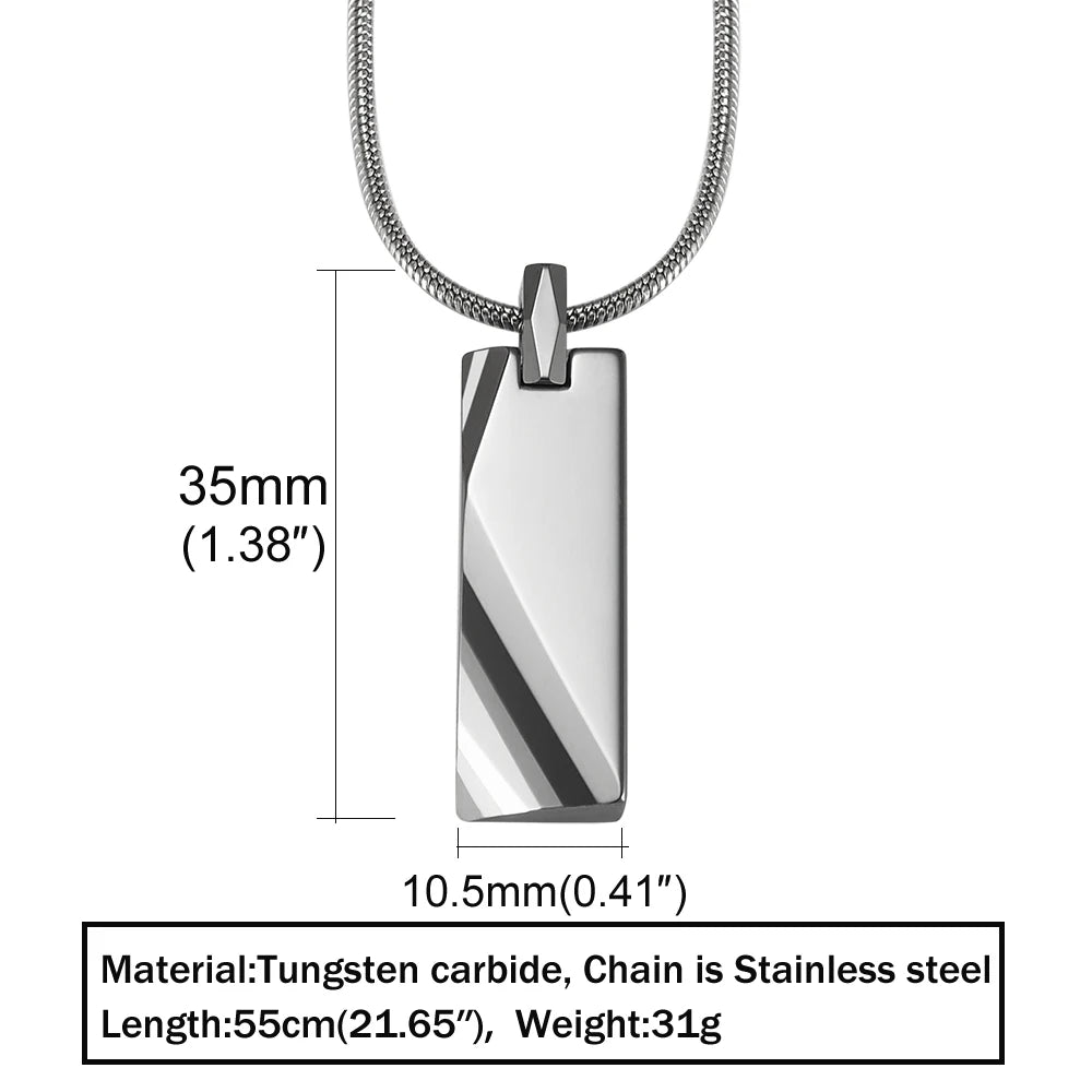 Tungsten Carbide Pendants Men Customized Personalized Anti-scratch High Polished Waterproof Necklace Jewelry Custom Name Logo