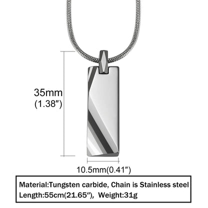 Tungsten Carbide Pendants Men Customized Personalized Anti-scratch High Polished Waterproof Necklace Jewelry Custom Name Logo