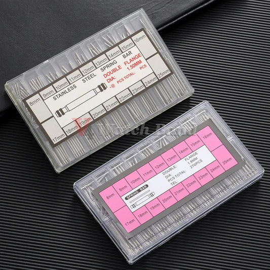 360pcs/set Metal Link Pin Watch Repair Tools Dia 1.5mm/1.8mm Strainless Steel Spring Bars Length 8mm- 25mm Watchband Strap Pin