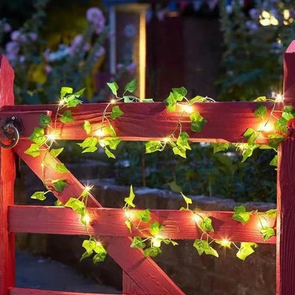 7M/12M/17M Maple Leaf Vine Fairy Lights String LED Solar Light Garden Decoration Waterproof Solar Lamp Wedding Christmas Garland