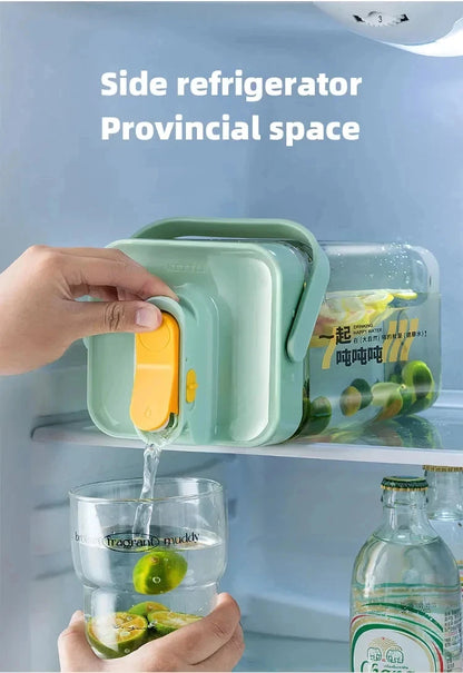 2.3/3.5l Refrigerator Cold Water Bottle With Faucet Large Iced Beverage Dispenser Beverage Juice Dispenser Kitchen Drinkware