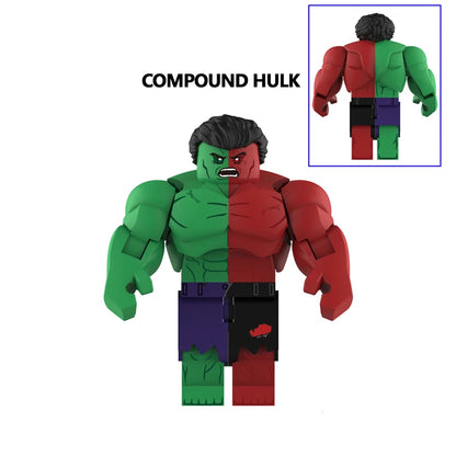 7.5CM Big Size Movable Figure Hulk Lizard Rhino Thing Colossus Hulkbusters Infinity War Model Building Blocks Toys Action Bricks