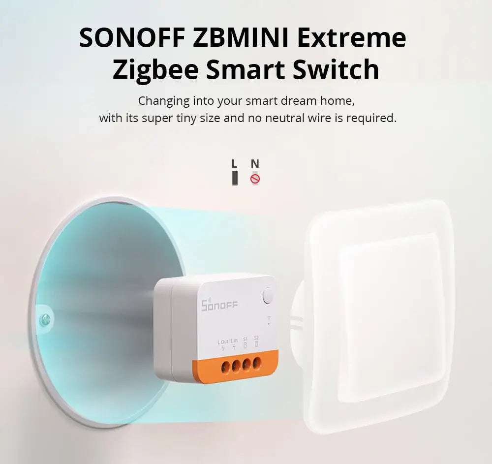 SONOFF ZBMINIR2/ZbminiL2 With/no Neutral Smart Zigbee Switch Two-Way Control Work With Alexa Google Home Yandex Alice Smartthing