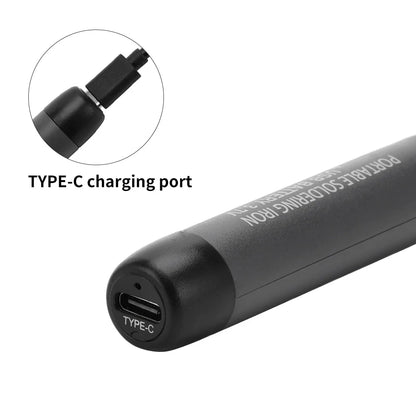 Wireless USB Soldering Iron Kit Replaceable C200S Tip 5-Gear 260-420℃ Auto Sleep Mode 1000mAh Type-C Rechargeable Welding Tool