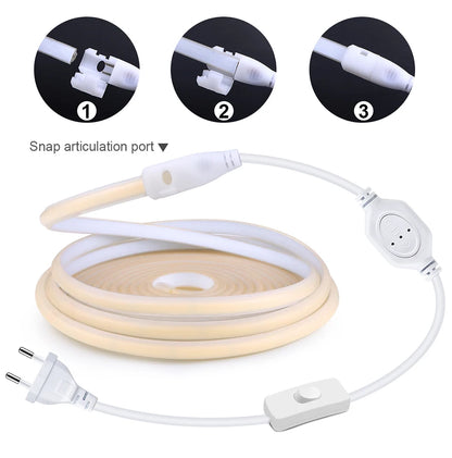 1-35M COB Strip Light Pure Silicone Tube 288LEDs/M High Bright Flexible String Lamp Waterproof 220V 110V For Villa Garden Yard