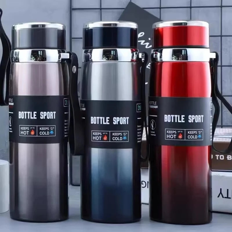 1L Stainless Steel Vacuum Flask Dual Use Hot Cold Drink Bottle Portable Thermal Container Perfect for Holding Water Tea Coffee