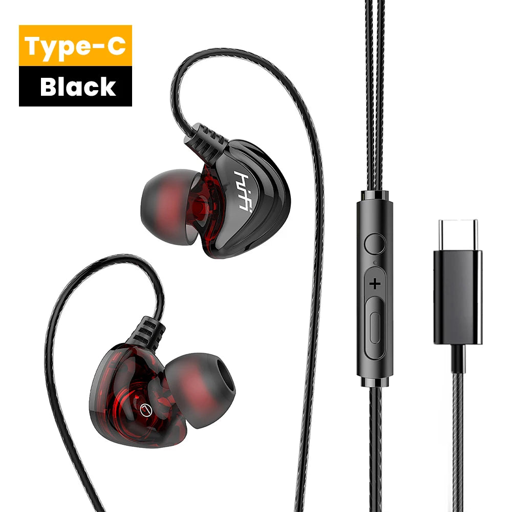 OLAF DAC Type C Earphones Wired Headset USB C Gamer Headphones Cable Handsfree Type-C Earbuds For iPhone16 15 Samsung S23 Xiaomi