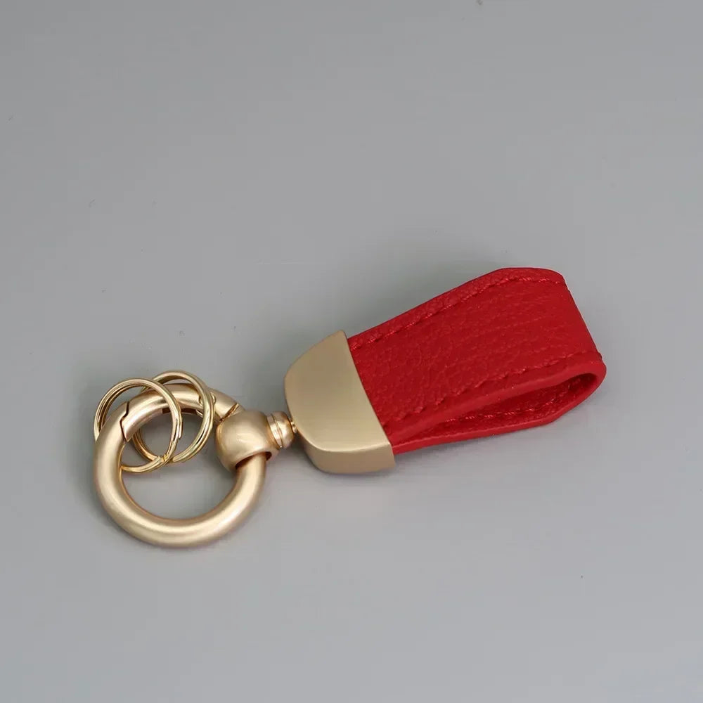 Short Lovely Leather Keychain Vintage Personalized Keyring Custom Logo Name Car Key Holder Chain Laser Engrave Women Charm Gift