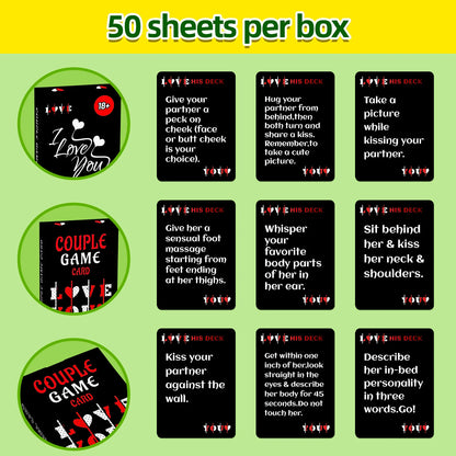 1Deck Couple Game Card - Challenge Cards for Couples, Night Date Bedroom Leisure Entertainment Game Card