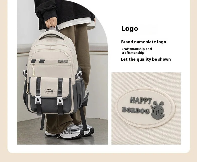 New School Bag with High Appearance Level Junior High School Backpack Large Capacity Primary School Backpack Ins Wind