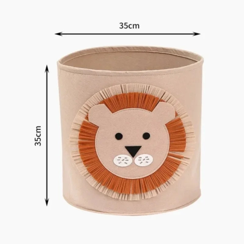 1/2/3/5PCS Baby Storage Basket Panda Dinosaur Cartoon Felt Organizer Laundry Dirty Clothes Bucket Toy Storage Box Gift Ideas