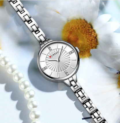 CURREN 9097 Elegant Women's Quartz Watch Luxury Stainless Steel Strap Women's Watch часы женские наручные