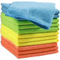 20 Pcs WOOJACK Microfiber Cleaning Cloth - Reusable Cleaning Rag, Fast Drying Cleaning Towels,12"X12", Green/Blue/Yellow/Pink