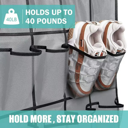 14/24/40 Grids Over The Door Shoe Rack  Mesh Pockets Hanging Shoe Organizer For Closet Hanging Shoe Rack Holder