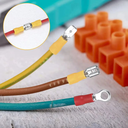 Vehicle Electrical Wire Connectors Kit Assorted Male Female Spade Ring Fork Butt Quick Splice Insulated Terminals For Automotive