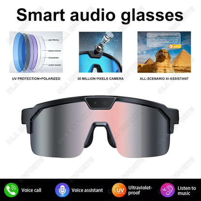 2026 New AI Smart Sports shooting&recording Glasses 800W Camera HD Anti-shake Bicycle Riding Shooting Artifact Windproof Goggle
