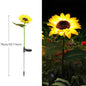 1pc Solar Sunflower Lights 3 Heads 1 Head Garden Stake Outdoor Decorative Waterproof LED Landscape Lights for Patio Garden Yard