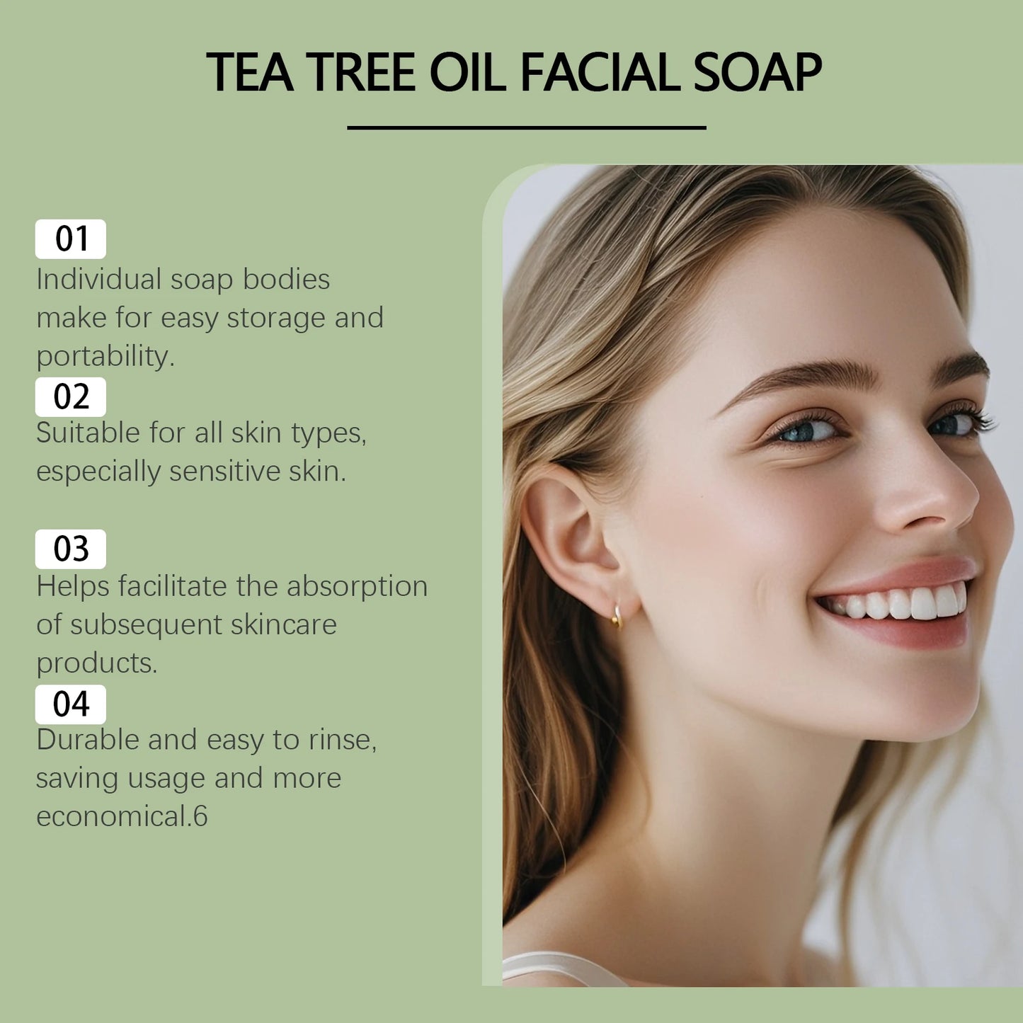 HOYGI Tea Tree Oil Soap Moisturizing Exfoliate Relieve Cleansing Soap Facial Cleansing Oil Control Moisturize Face Wash Skincare