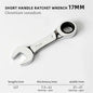 1Set 6mm-19mm Reversible Combination Stubby Single Wrench Stubby Combination 72 Tooth Ratchet Socket Spanner Nut Repair Tools