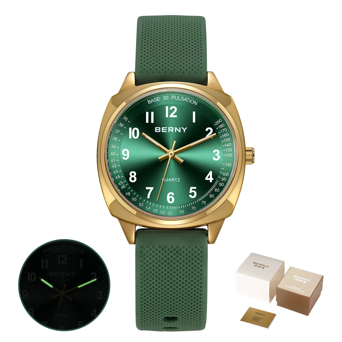 BERNY Women's Watches Nurse Watch Casual Simple Ladies Gold Quartz Watches Luminous Easy Read Waterproof Sport Women Wristwatch