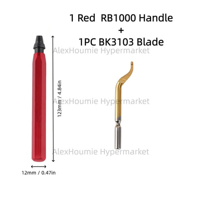 RB1000 Hand Metal Deburring Tool Red with 360 Degree Rotating Blades for 3D Printing Wood Metal Plastic Aluminum Copper Steel