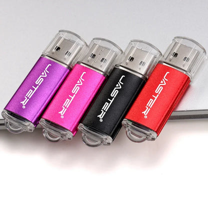 JASTER Free Key Chain USB Flash Drive 128GB Black Pen Drive 64GB Blue Memory Stick 32GB Creative Gift Pendrive 16GB Red U Disk