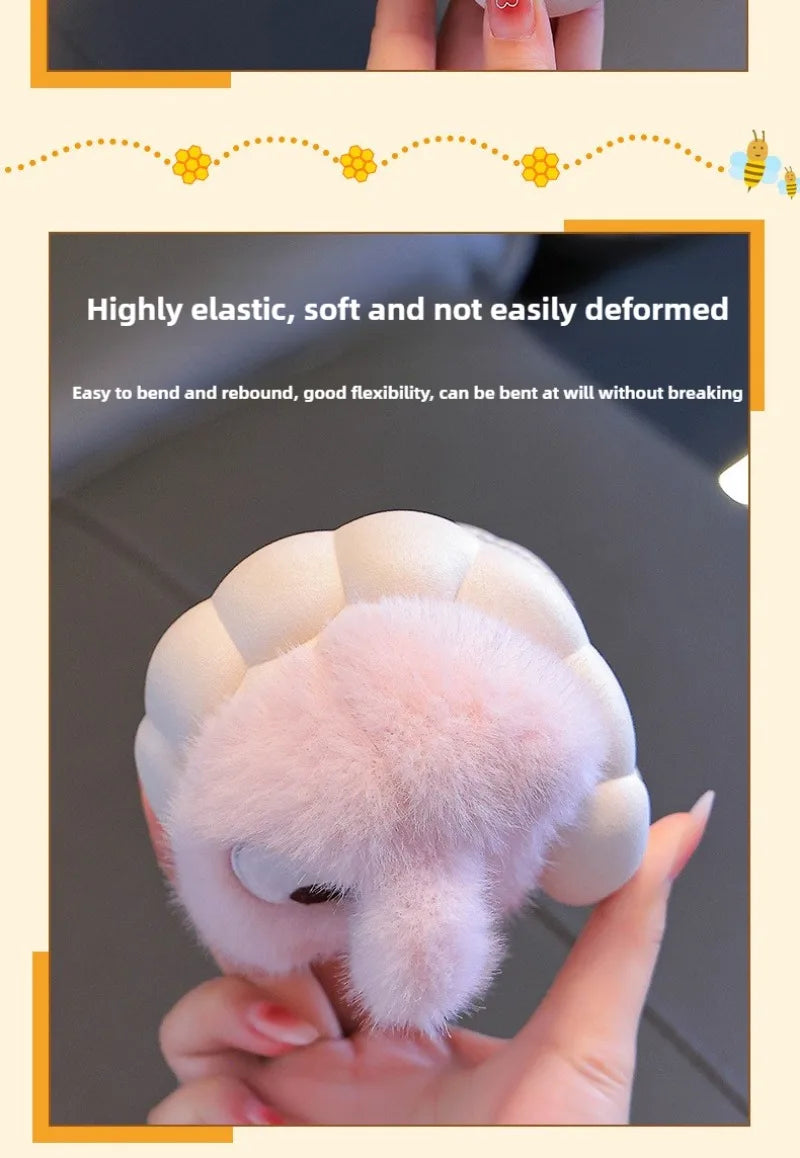 New Winter Cute Big eyed Rabbit Children's Waterproof Warm Non-slip Fluffy Slippers For Girls Boys Kids Indoor Home Cotton Shoes