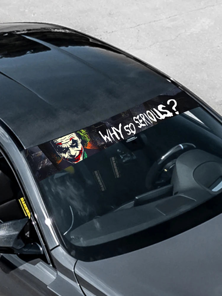 Why So Serious Car Sticker funny Joker Front Windshield Decal Vinyl Car Accessories Decor Car shade decoration DIY Stickers