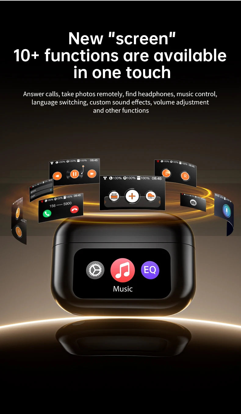 AI Translation Headphones True Wireless Earbuds LED Power Display Earphones with Wireless Charging Case