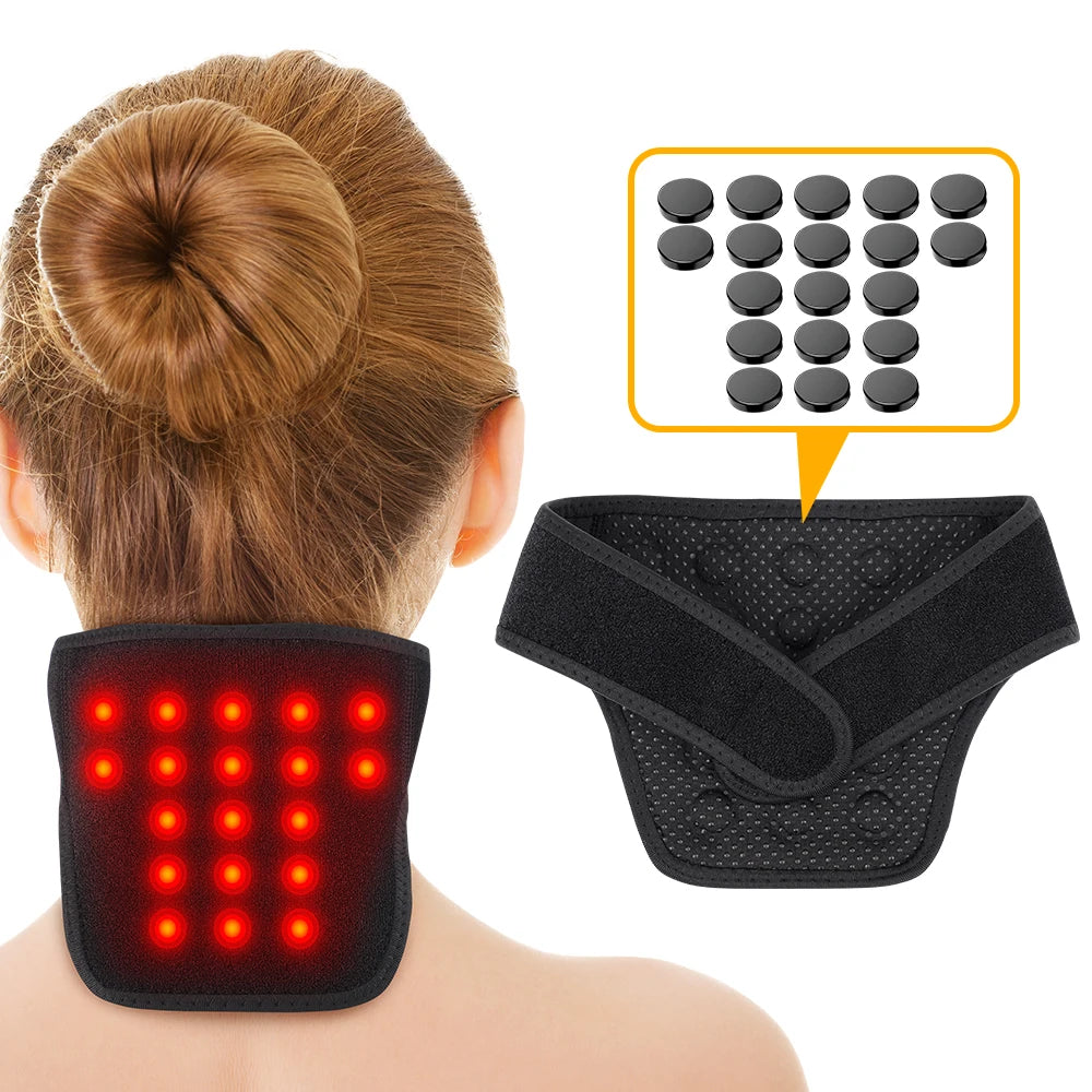 Tourmaline Neck Brace Self-heating Belt Wrap Cervical Protector Magnetic Therapy Support Wrap Band Pain Relief Health Care