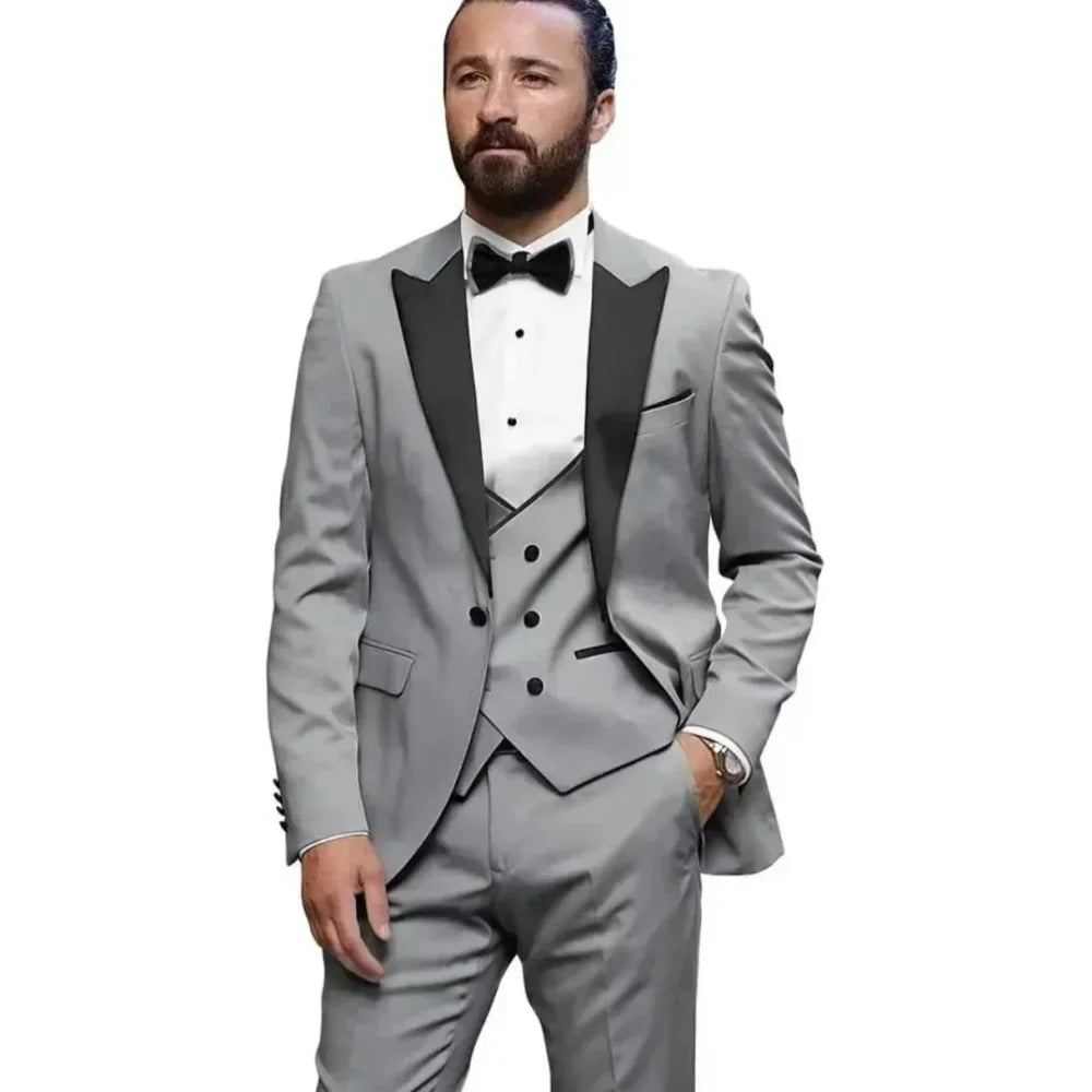 Spring Autumn Summer Casual Suits Men's Korean Business Western-style Clothes Vest Trousers Set Matching Outfit For Young Men