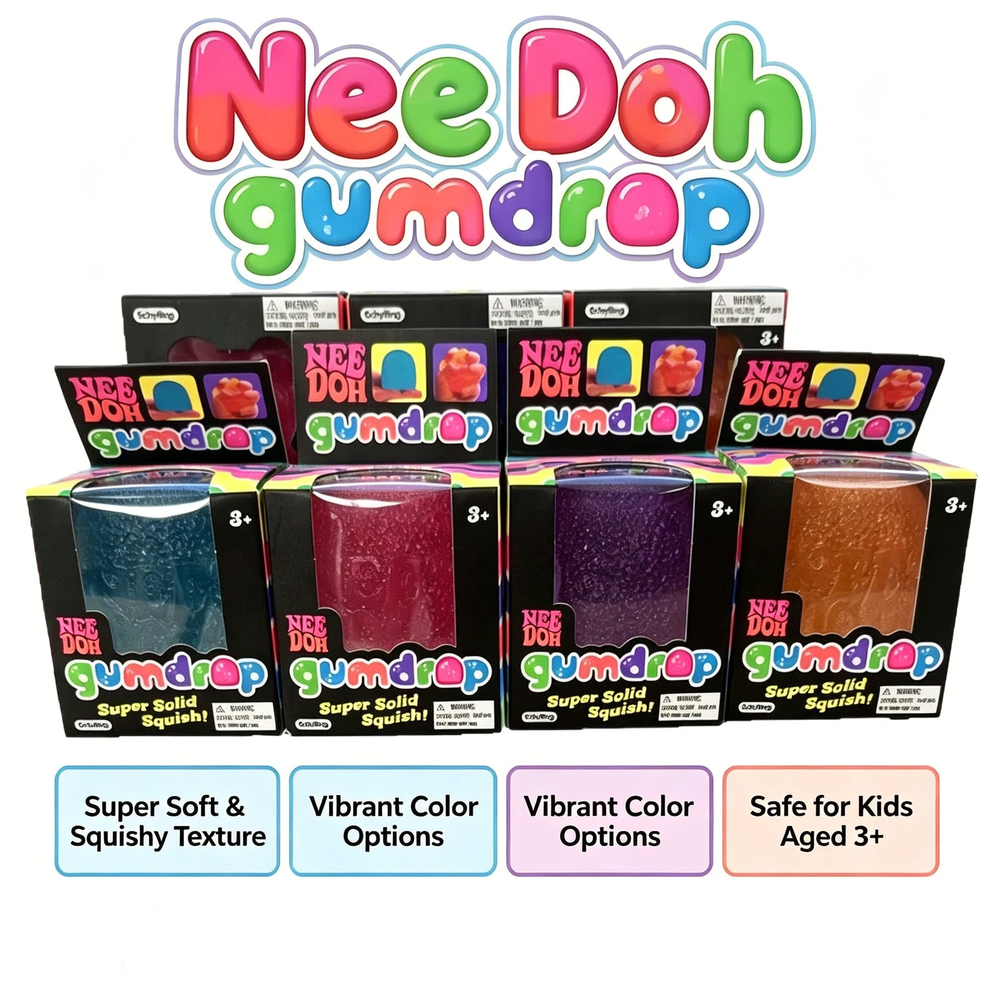 Schylling Mini Candy NeeDoh Gumdrop Brinquedo Sensorial Macio Anti-stress Bola de Apertar Caixa Surpresa