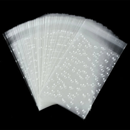 100pcs Plastic Transparent Cellophane Bags Polka Dot Candy Cookie Gift Bag Self Adhesive Candy Bags for Wedding Birthday Party