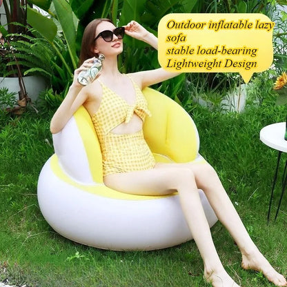 Inflatable single sofa office leisure home portable children's sofa, foldable outdoor Internet celebrity sofa
