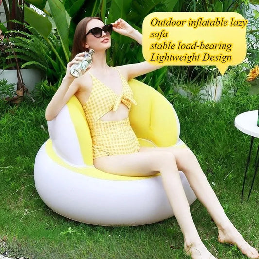 Inflatable single sofa office leisure home portable children's sofa, foldable outdoor Internet celebrity sofa