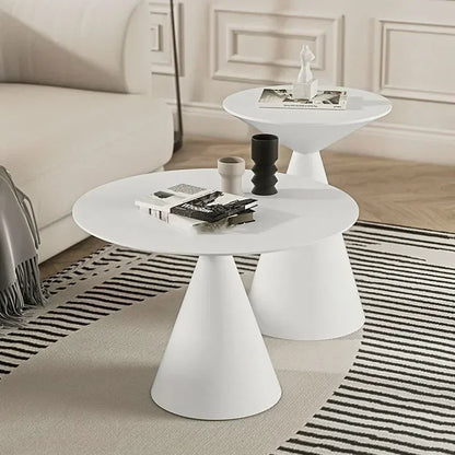 Round Light Luxury Metal Coffee Table Living Room Furniture Sofa Side Tables A Few Balcony Tea Tables Bedroom Nightstand