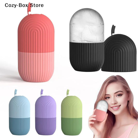 [ZY]Ice Face Roller Ice Cube Beauty Massage Silicone Ice Mold Eye Puffiness Ice Facial Roller Shrink Pores Multifunctional Mold